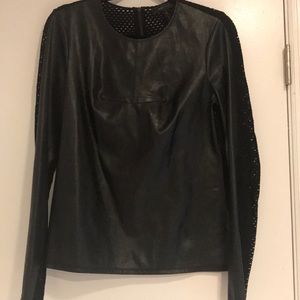 Bcbg faux leather top sz m